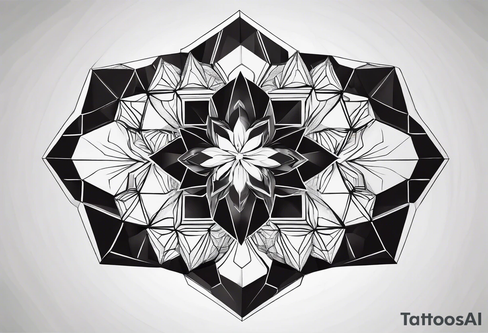 black plain big hexagons without texture tattoo idea