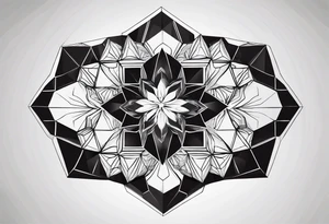 black plain big hexagons without texture tattoo idea