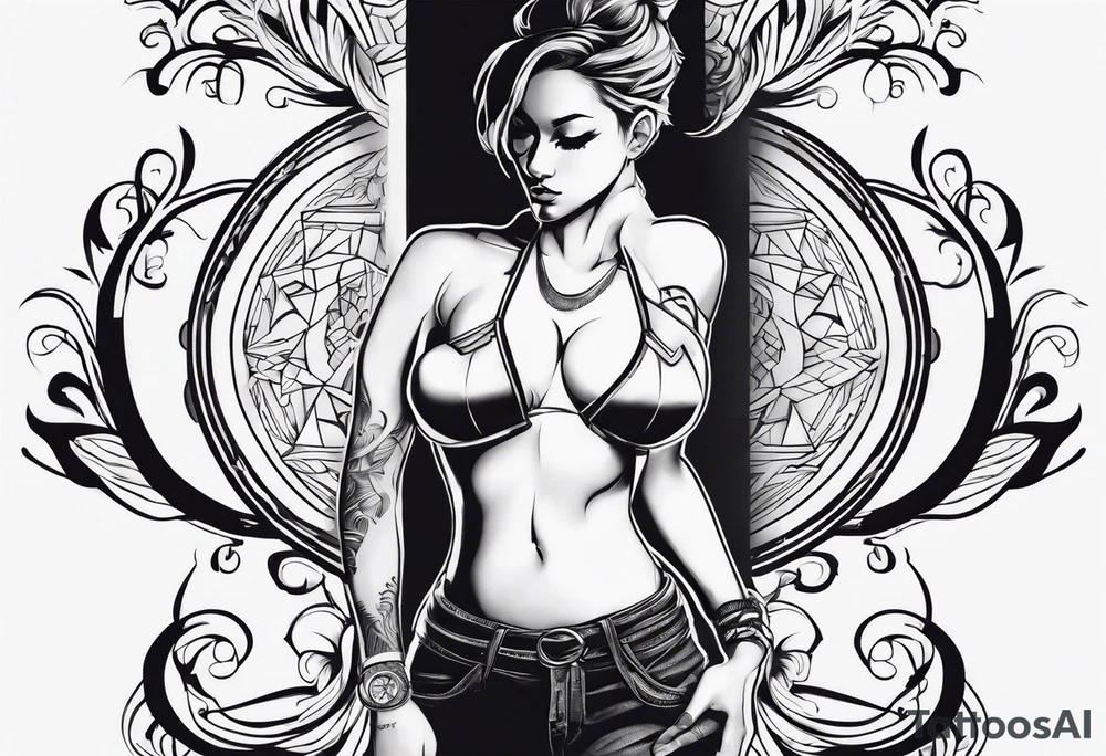 Right side strength tattoo idea