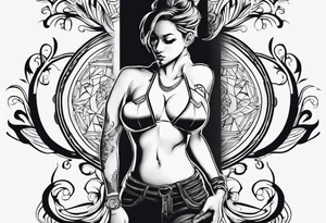Right side strength tattoo idea