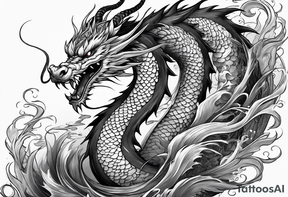 long dragon for sleeve that cover all the arm tattoo idea
