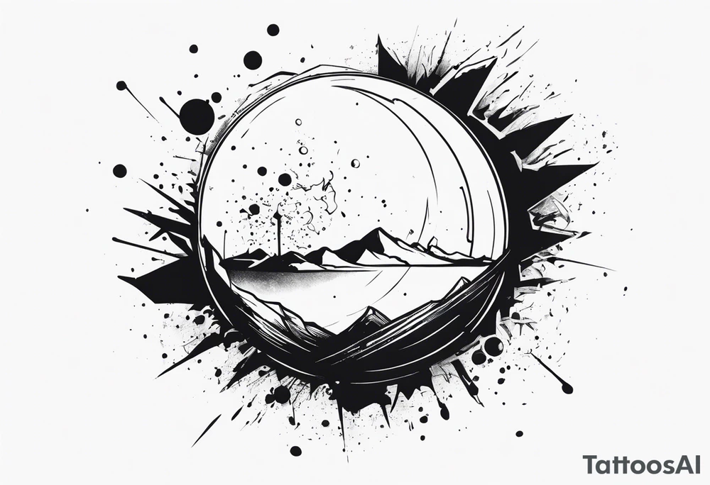 sphere exploding tattoo idea