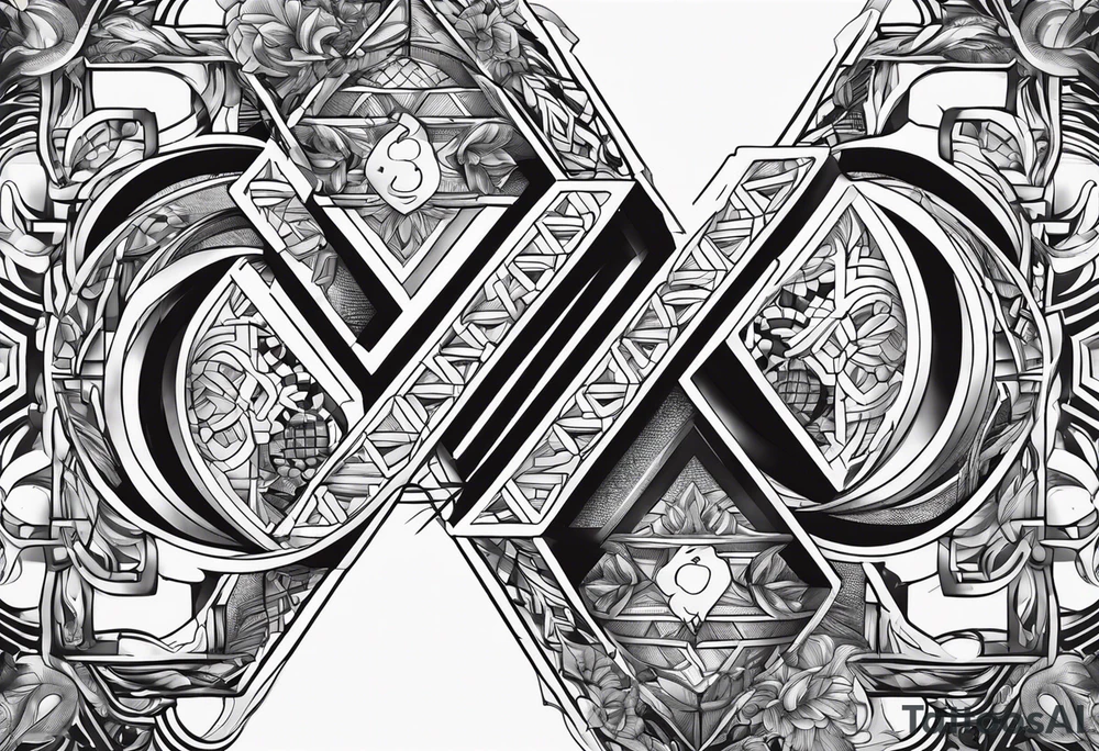 number 24 and 76 intertwined in a hidden image tattoo idea number 24 and 76 intertwined in a hidden image tattoo idea