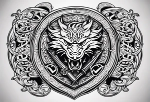 Valhalla dragon sword shield tattoo idea