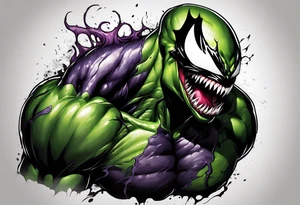 venom symbiote  merged with the hulk tattoo idea