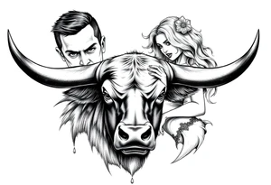 a cuckold man and hotwife with a bull tattoo idea