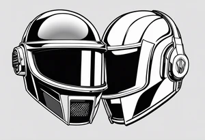 The two Daft Punk masks tattoo idea
