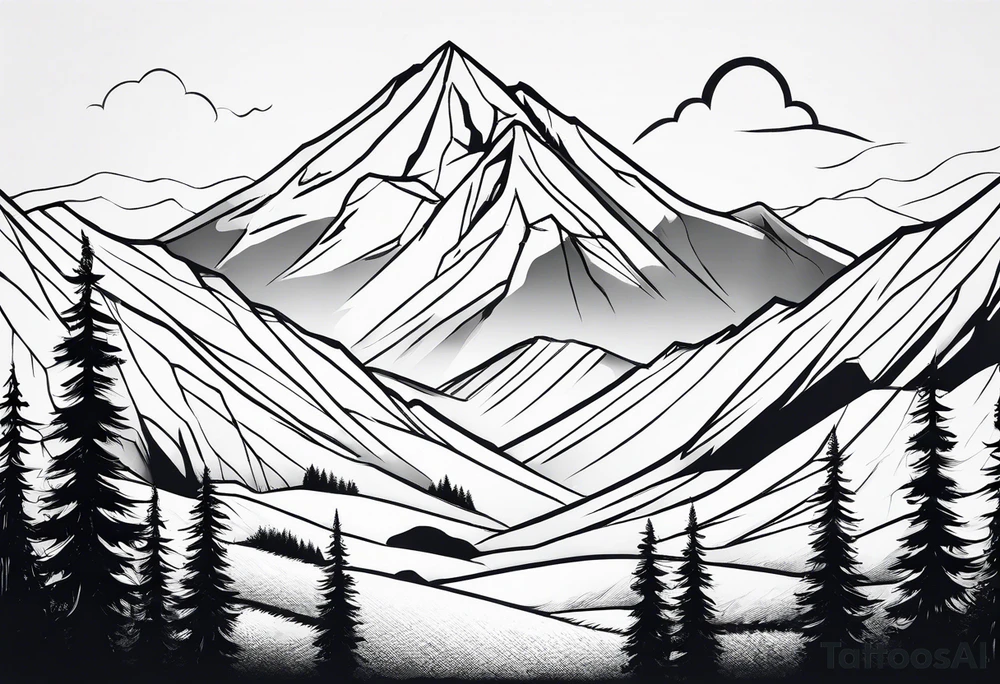 Mountain range silhouette tattoo idea