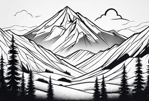 Mountain range silhouette tattoo idea
