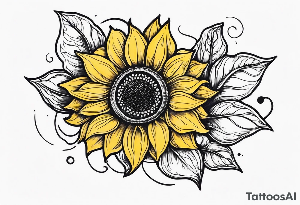 Sunflower infinity sign tattoo idea