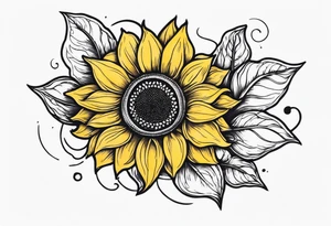 Sunflower infinity sign tattoo idea