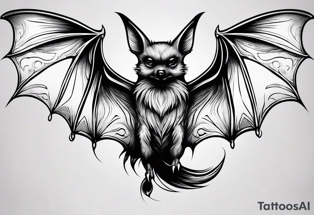Flying bat tattoo idea