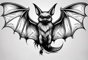 Flying bat tattoo idea