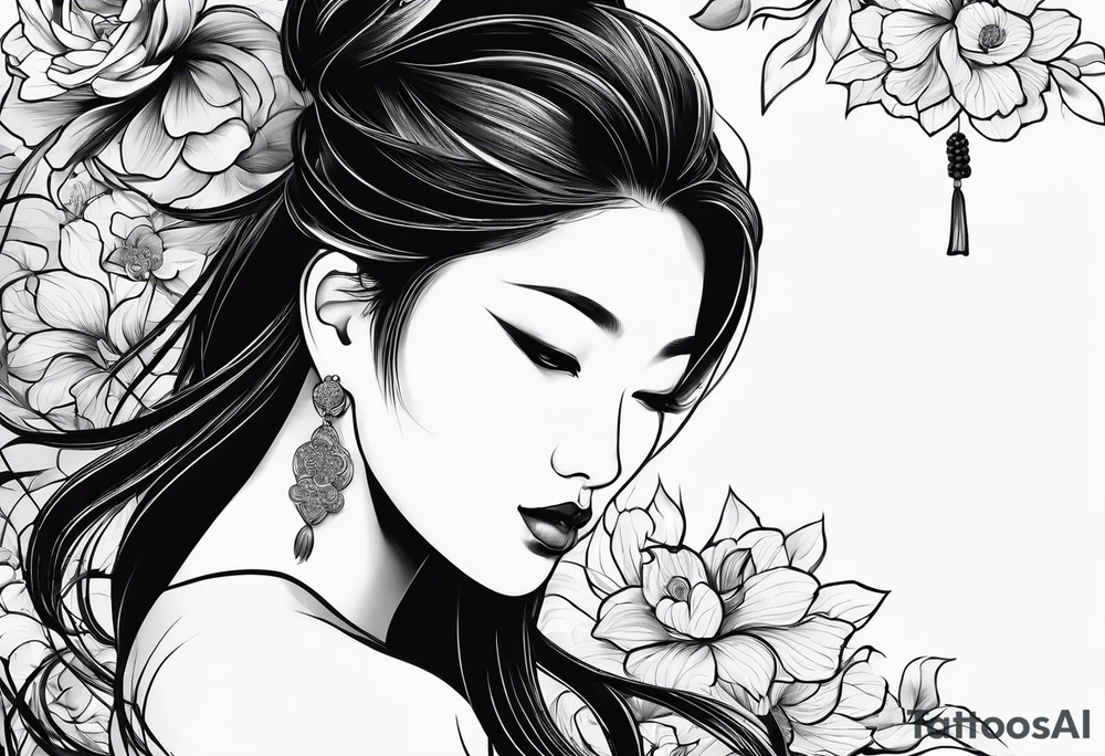 Chinese wall, realistic, art, sideview tattoo idea