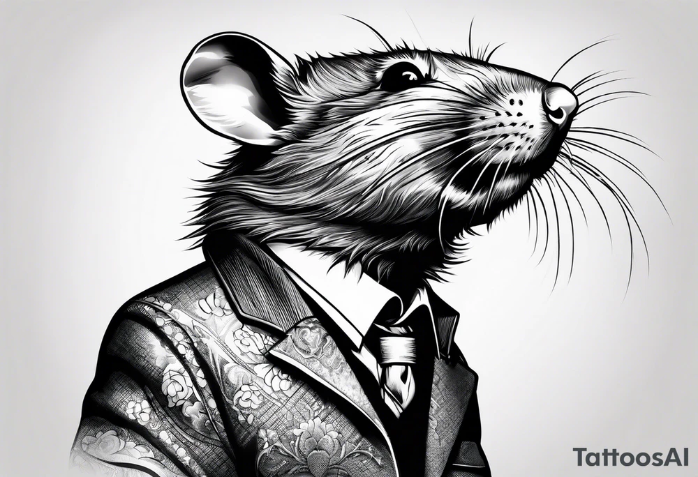 Rat using fire magic tattoo idea