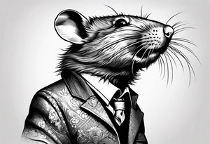 Rat using fire magic tattoo idea