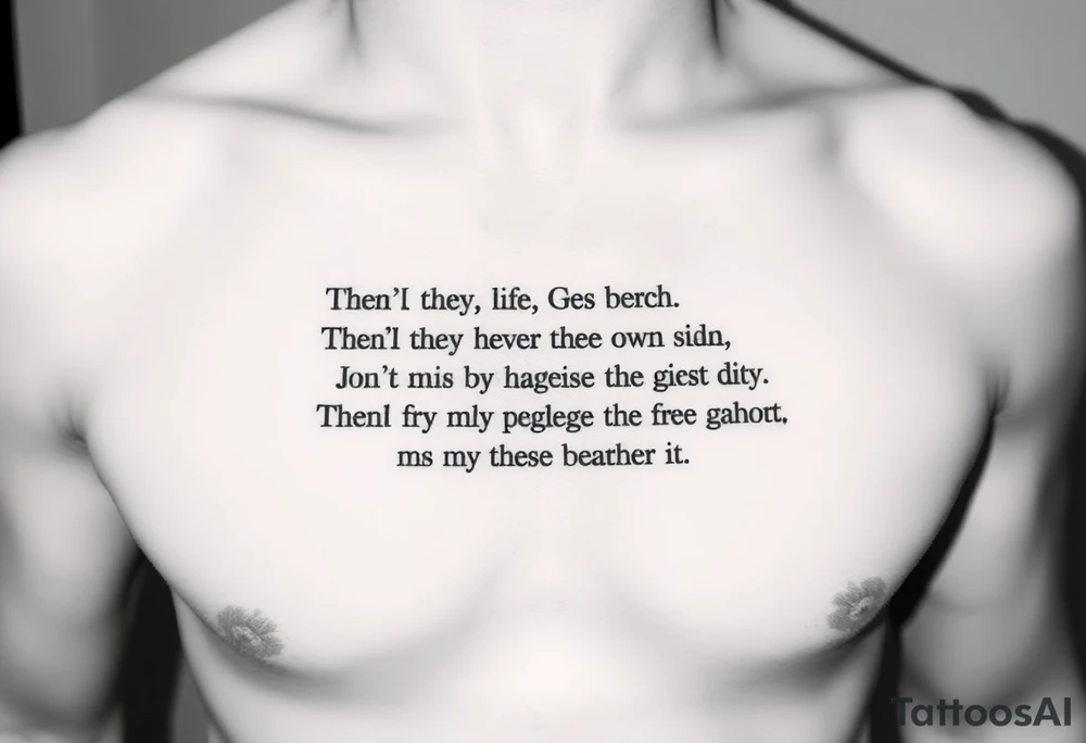 Song lyrics tattoo idea