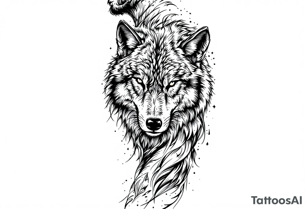 mongolian grey wolf tattoo idea