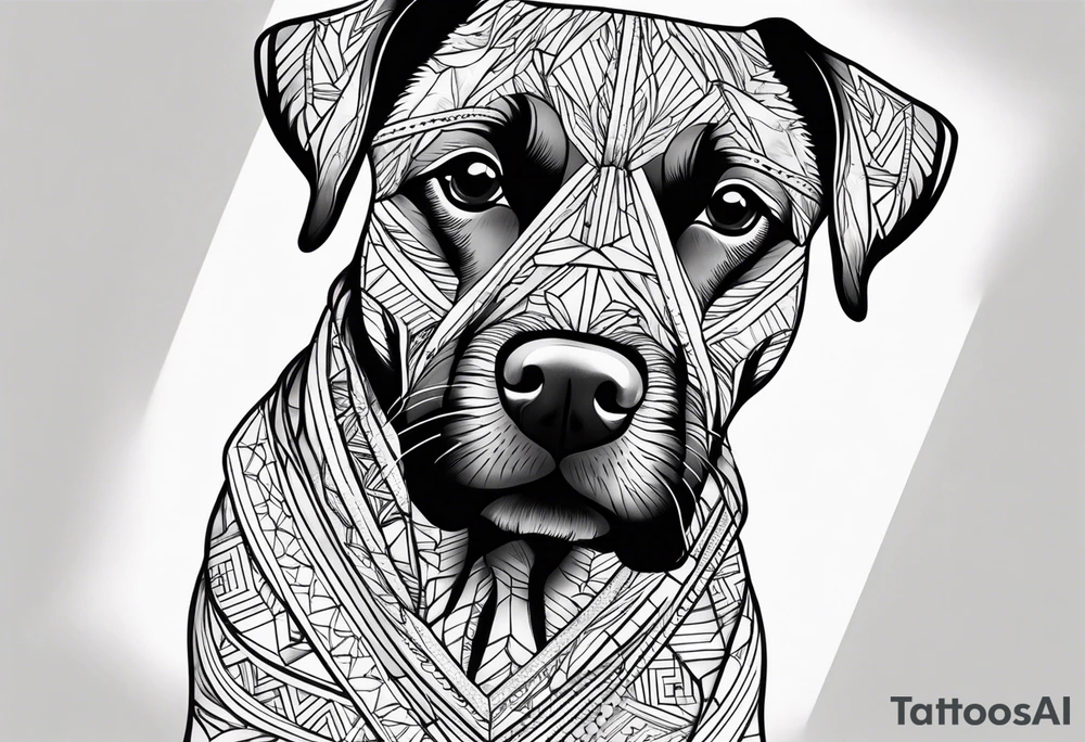 Create a small tattoo with my dogs face in the center of his paw tattoo idea