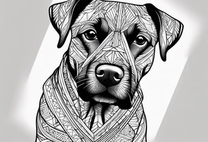 Create a small tattoo with my dogs face in the center of his paw tattoo idea