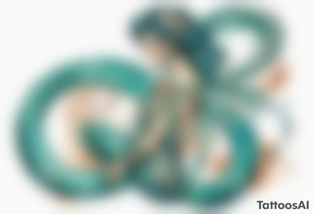 A beautiful serpent-woman hybrid with turquois scales. tattoo idea