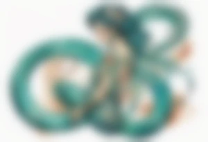 A beautiful serpent-woman hybrid with turquois scales. tattoo idea