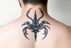 A mysterious scorpion neck tattoo tattoo idea