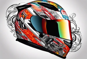 Formula 1 helment Miami theme tattoo idea