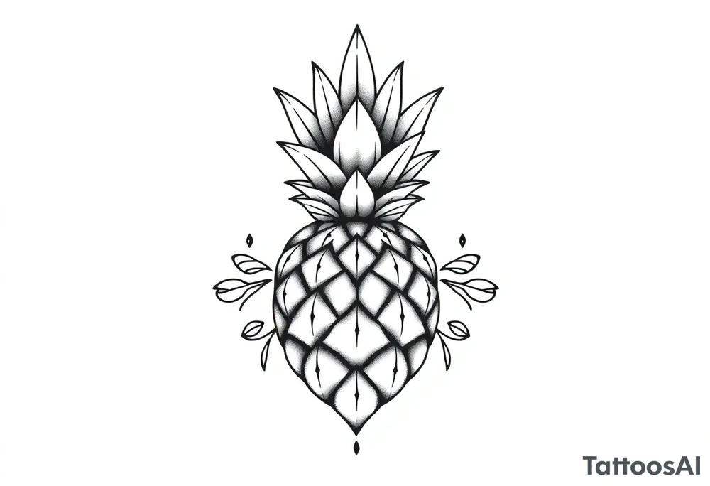 Crown pineapple vagina anus tattoo idea