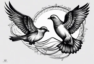 This phrase 'God grant me the serenity to accept the things I cannot change, Courage to change the things I can, and Wisdom to know the difference.' In a flight of small doves. On my ankle. tattoo idea