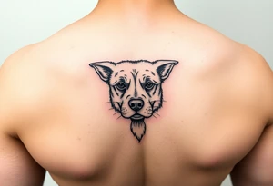 fine line, minimal, dog tattoo idea
