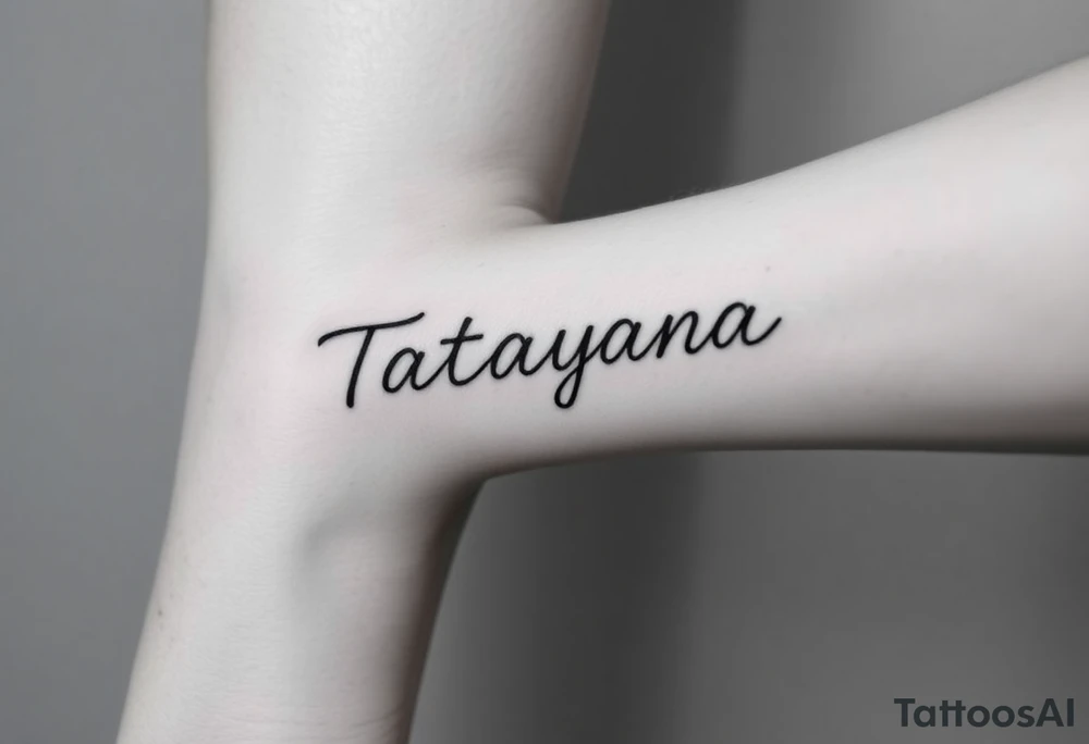 tattoo on forearm, using the name “Tatayana” For a father that lost his daughter tattoo idea