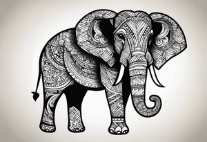 elephant with trunk up tattoo idea