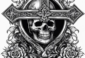 skeleton carrying a cross tattoo idea