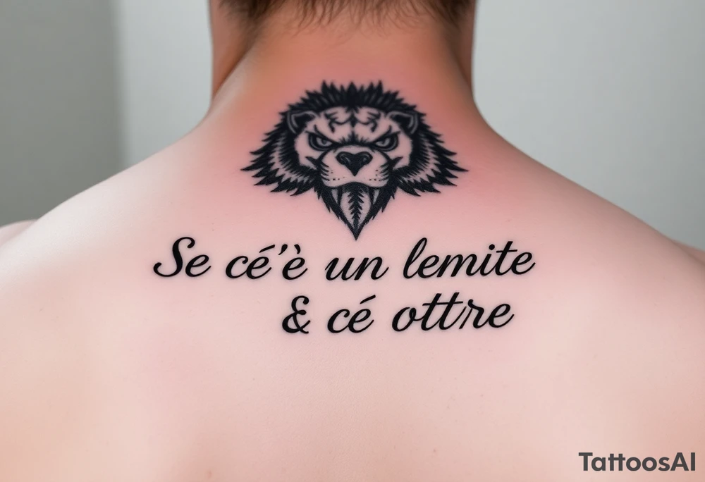 scritta sotto il pettorale “Se c’è un limite c’è un oltre” tattoo idea