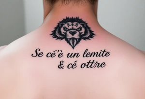 scritta sotto il pettorale “Se c’è un limite c’è un oltre” tattoo idea