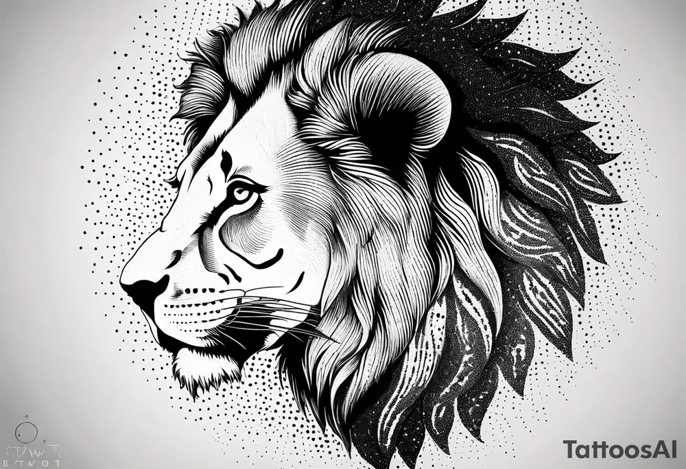 A minimalist lion silhouette tattoo idea