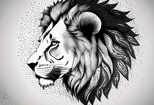 A minimalist lion silhouette tattoo idea