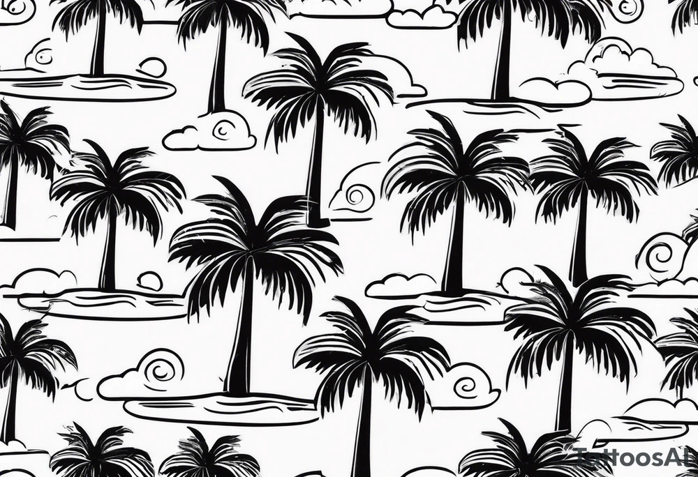 Palm trees, money tattoo idea