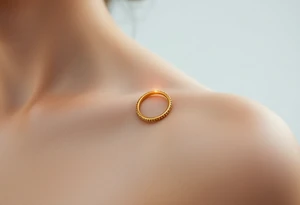 A golden wedding band floating within an angelic halo, glowing softly. tattoo idea