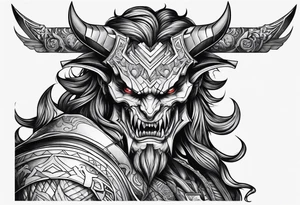 Demon with gun tattoo idea