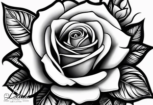 A rose with the name leticia under tattoo idea