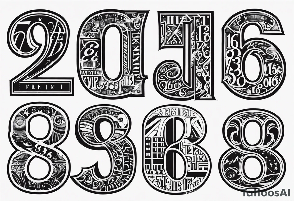 816 numbers tattoo idea
