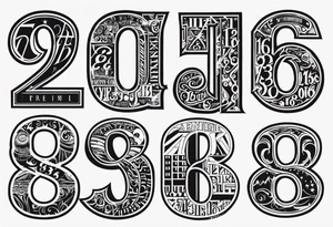 816 numbers tattoo idea