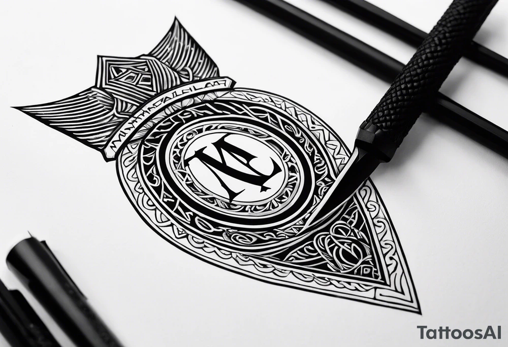 Valhalla sword shield steps tattoo idea