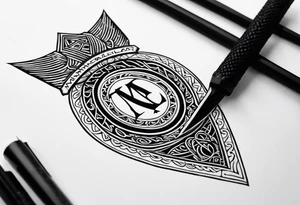 Valhalla sword shield steps tattoo idea
