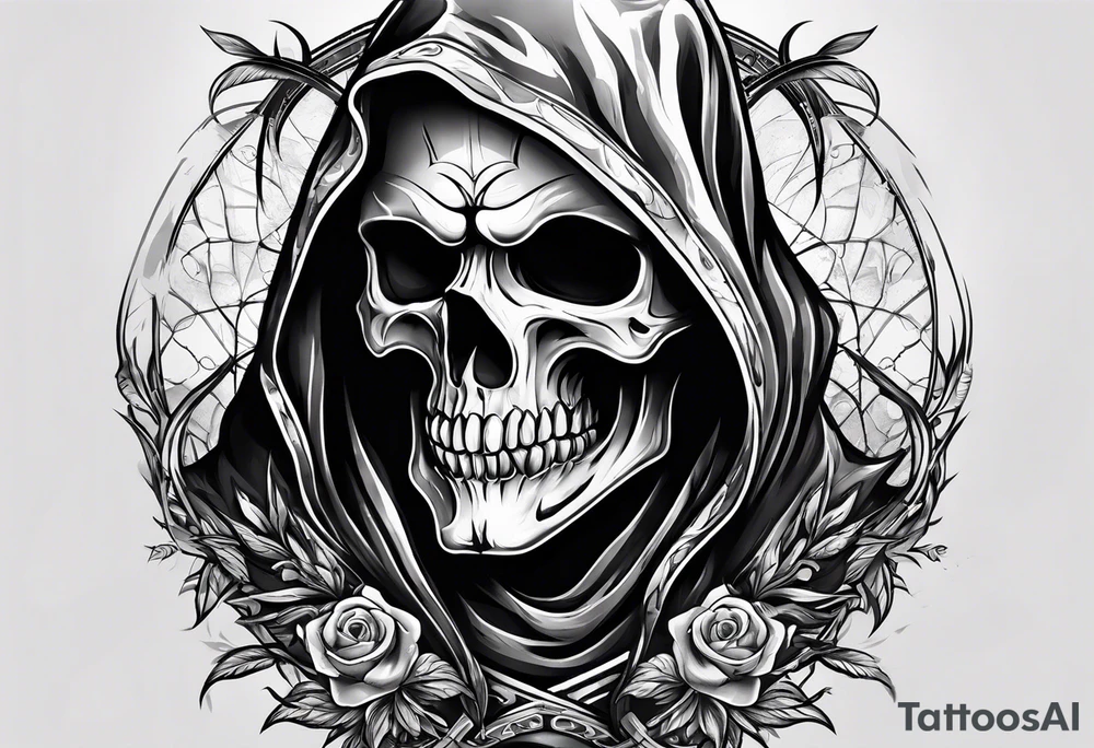 reaper tattoo design for upper arm and chest tattoo idea