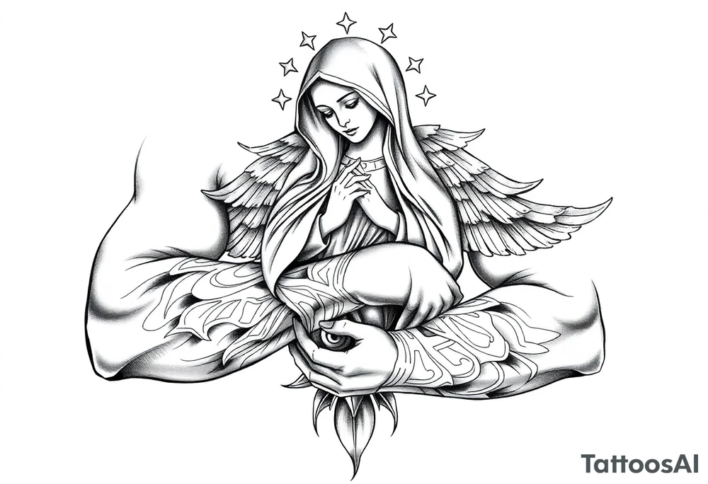 Mexican gang virgin mary tattoo idea