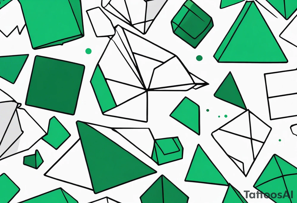 Emerald color Puzzle pieces tattoo idea