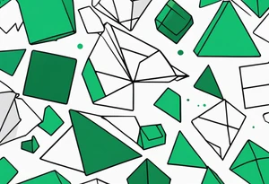 Emerald color Puzzle pieces tattoo idea